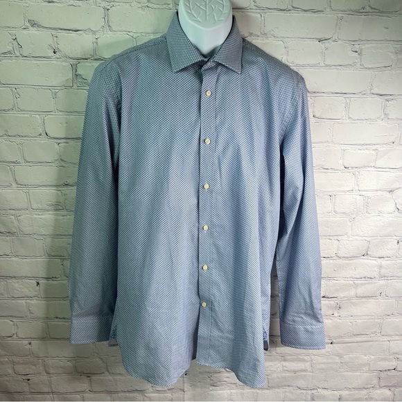 TED BAKER Endurance Blue Button Down Shirt 16 - Picture 1 of 7